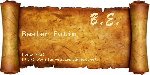 Basler Eutim névjegykártya
